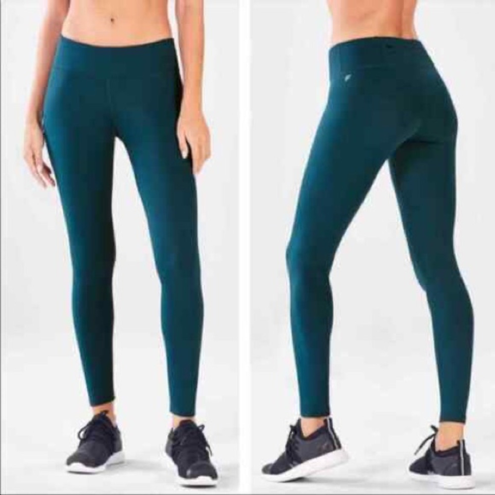 Fabletics Green Salar Solid Cold Weather Leggings - image 2